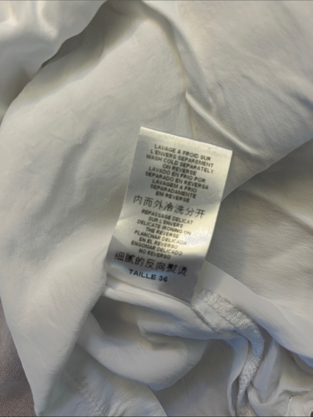 Cop.Copine Y2K sheer asymmetrical sleeveless white French euro whimsy top - Picture 6 of 6